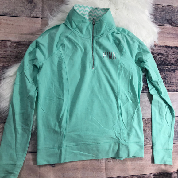 PINK Victoria's Secret Tops - PINK Victoria's Secret Light Teal Half Zip